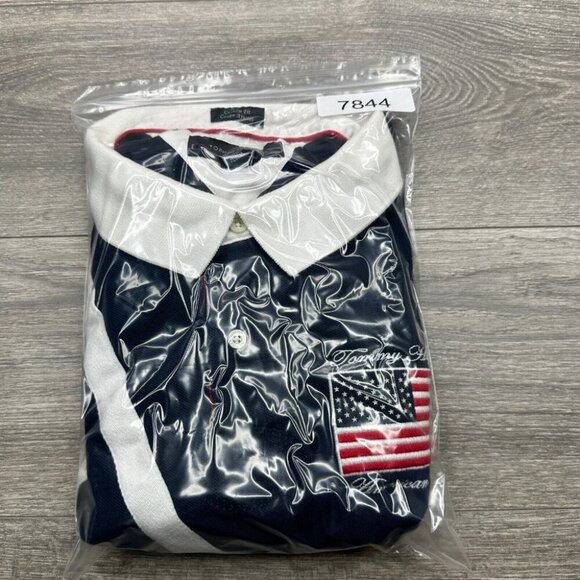 Tommy Hilfiger American Classics Flag Embroidered Polo Shirt Men's XXL RARE Y2K - Picture 15 of 15
